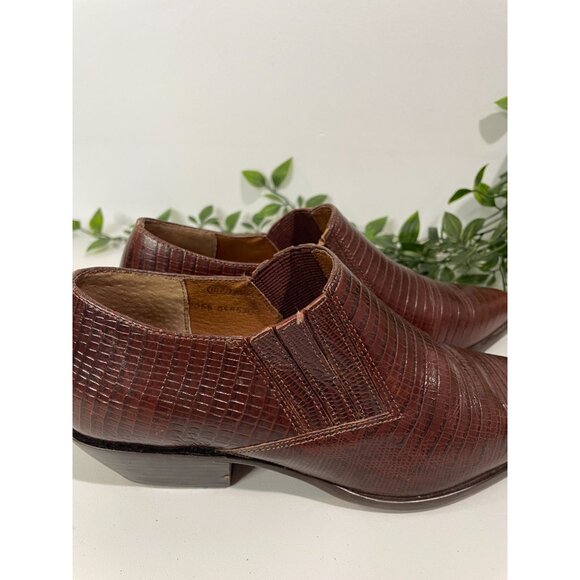 Vintage Sabree Brown Leather Pointed-Toe Slip-On Shoes Size 5.5 For Women's - Picture 5 of 12